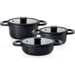 Schafer Hektor 3 Lü Döküm Tencere Seti 6 Parça Siyah - 18-20-22CM