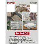 Schafer Home Anna 30 Parça Çeyiz Seti Bornoz Pike Takımı Yorgan Yastık Paspas ve Alez Seti Ekru - 160 x 200 cm