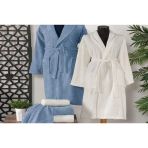 Schafer Home Arya Bornoz Havlu Seti 6 Parça İndigo Beyaz