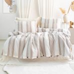 Schafer Home Costa Ipliği Boyalı Tek Kişilik Nevresim Takımı 3 Parça-Bej - 160 x 220 cm