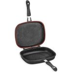 Schafer Kare Double Grill Pan 2 Parça Siyah 34 cm Kare Çift Taraflı Tava