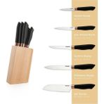 Schafer Keen Standlı Bıçak Seti-6 Parça - BIÇAK SETİ - Açık Gri