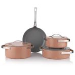 Schafer Moonlight Rosegold 7 Parça Seramik Tencere Seti