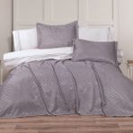 Schafer Paisley Şönil Çift Kişilik Yatak Örtüsü Seti 7 Parça-Lila - 240 x 260 cm