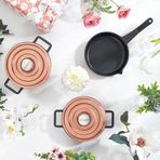 Schafer Pro Cast Mini 5 Parça Rosegold Döküm Tencere Seti