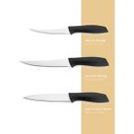 Schafer Quick Chef Bıçak Seti 3 Parça-Siyah - meyve bıçağı