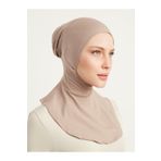Schaless Kadın Tesettür Boyunluklu Hazır Pamuklu Penye Hijab Bone -pratik Başörtüsü-şal-eşarp - Vizon