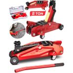 Schatz 2 Ton Tekerlekli Arabalı Hidrolik Timsah Kriko Çantalı Kırmızı