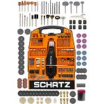 Schatz 302 Parça Devir Ayarlı 125 W Hobi Kalıpçı Gravür Seti El Motoru Mini Taşlama Seti Turuncu