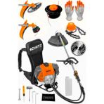 Schatz 5.9 Hp Sırt Tipi Benzinli Motorlu Ot Çalı Çim Biçme Tırpanı 11000RPM Turuncu + Canavar Başlık