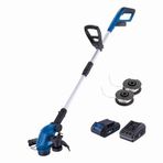Scheppach Akülü çim biçme makinesi C-LT300-X 20V kenar kesici | kesme genişliği 300 mm | iplik uzunluğu 3 m | 270 mm'ye kadar yükseklik ayarı | 20 V-IXES serisi | + 2 iplik makarası | 2 Ah akü ve şarj