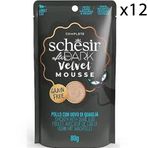 Schesir 12x80 gr After Dark Tavuk ve Bıldırcın Yumurtalı Pouch Mousse Kedi Yaş Maması