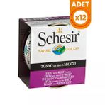 Schesir 12x85 gr Ton Balık ve Sığır Etli Jöleli Konserve Kedi Maması