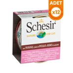Schesir 12x85 gr Ton Balıklı ve Tavuklu Naturel Konserve Kedi Maması