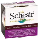 Schesir 85 gr Tavuklu ve Sığır Etli ve Pirinçli Konserve Yetişkin Kedi Maması
