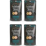 Schesir After Dark Tavuk ve Bıldırcın Yumurtalı Pouch Kedi 4x80 gr Yaş Mama