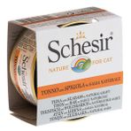 Schesir Cat Broth Naturel Sauce Ton Balıklı ve Levrek Etli 70 GR Kedi Konserve