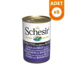 Schesir Jöle İçinde Ton Balık ve Dana Etli Yetişkin Konserve Kedi Maması - 140 Gr 6 Adet