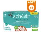 Schesir Tam ve Dengeli Jöle İçinde Ton Balıklı ve Çipuralı Yetişkin Konserve Kedi Maması - 6x50 Gr 6 Adet