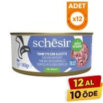 Schesir Tam ve Dengeli Jöle İçinde Ton ve Ringa Balıklı Yetişkin Konserve Kedi Maması - 140 Gr 12 Adet