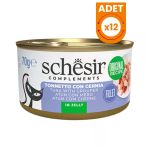 Schesir Tamamlayıcı Jöle İçinde Ton ve Orfoz Balıklı Yetişkin Konserve Kedi Maması - 70 Gr 12 Adet