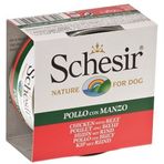 Schesir Tavuklu 150 gr ve Sığır Etli Yetişkin Köpek Konservesi