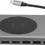 ScHitec 15in1 Hub Kablosuz Şarj/Type-C to 4K HDMI/UsbA 3.0/TF SD/VGA/3.5mm/AUX/PD/RJ45 Gigabit Ethernet Dönüştürücü Adap