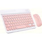 Schitec Kablosuz Klavye Ve Mouse Set Type-C Şarjlı Bluetooth 2.4G Bağlantlılı Pembe