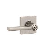 Schlage F40 LAT 619 COL Collins Trimli Latitude Kapı Kolu, Yatak ve Banyo Gizlilik Kilidi, Saten Nikel