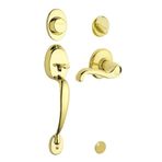 Schlage Plymouth Kulp w Flair İç Kol Sağ El Parlak Pirinç - Kukla Stil - F93 PLY 505 FLA RH (Parlak Pirinç) - 496305, Altın
