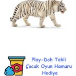 Schleich-Wild Life-Beyaz Kaplan + Play-Doh Oyun Hamuru