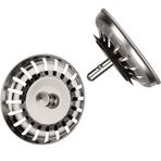 Schläfer 439722 - Süzgeç Sepeti Lavabo 3,5 inç Eksantrik 83 mm, Paslanmaz Çelik Lavabo Süzgeci, Tıkaç Fonksiyonlu Lavabo Süzgeci, Blanco Evye Yedek Parçası, Gider Süzgeci Mutfak Lavabosu için de. 2 Adet