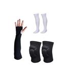 SCHMILTON Voleybol Dizliği, Voleybol Çorabı, Voleybol Kolluğu Set, Siyah, M Beden, Unisex