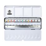 Schmincke 75412 Akademie Aquarell Metal Kutu 12 x Yarım Tablet Sulu Boya Seti