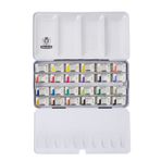 Schmincke 75425 Akademie Aquarell Metal Kutu 24 x Tam Tablet Sulu Boya Seti