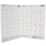 Schmincke - HORADAM® AQAURELL Süpergranülasyon Nokta Kartı 14 999 040, test için suluboya kağıdı üzerinde 40 süpergranülasyon suluboya noktası ve renk seçimi yardımı olarak