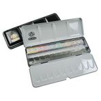 Schmincke Horadam Aquarell Taş Sulu Boya 1/2 Tablet 12 Renk + Extra Hazne Metal Set