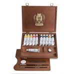 Schmincke sanatçı, Norma Professional yağlı boya, Malkasten, ahşap kutuda ile 11 x 35 ml tüpler ve aksesuarı