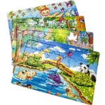Schmülzer 30 Parça Renkli Hayvanlar Alemi 4 Adet Çocuk Eğitici Puzzle
