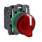 Schneider 3389118223349 Electric Çap 22 3 Konumlu Sabit 1NA+1NK 230V Kırmızı Eksiksiz Işıklı Mandal Buton
