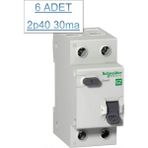 Schneider 6 Adet 2P40 30MA Kaçak Akım Rölesi Monofaze Schneider - 40 A