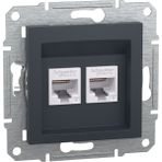 Schneider Asfora Antrasit Ikili RJ45 Cat6 Priz