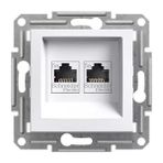 Schneider Asfora Beyaz Ikili RJ45 Boş Çerçeve Priz