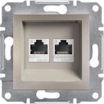 Schneider Asfora Bronz Ikili RJ45 Cat6 Priz