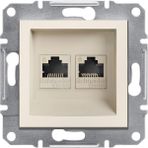 Schneider Asfora Krem 2*RJ45CAT6 - Utp Ikili Data Prizi