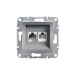 Schneider Electric Asfora Çelik Plus RJ11 RJ45 Priz