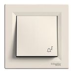 Schneider Electric Asfora Krem Liht Butonu (Zil İşaretli) (Çerçeveli)