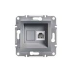 Schneider Electric EPH4100162 Asfora Tekli Çelik Çerçevesiz RJ11 Çıkışlı Telefon Prizi