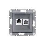 Schneider Electric EPH5200162 Asfora Çelik Çerçevesiz RJ11 1RJ45 Cat6 Utp Telefon Data Prizi