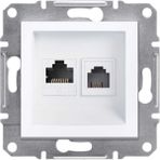 Schneider Electric EPH5270121 Asfora Beyaz Çerçevesiz RJ11 1RJ45 Cat6 Utp Telefon Data Prizi